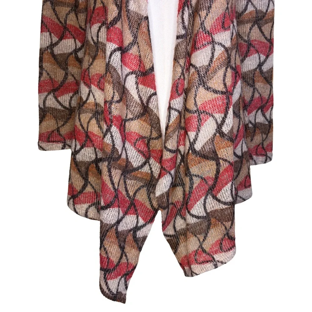 Geometric Patterned Open Front Cardigan - Picture 3 of 10